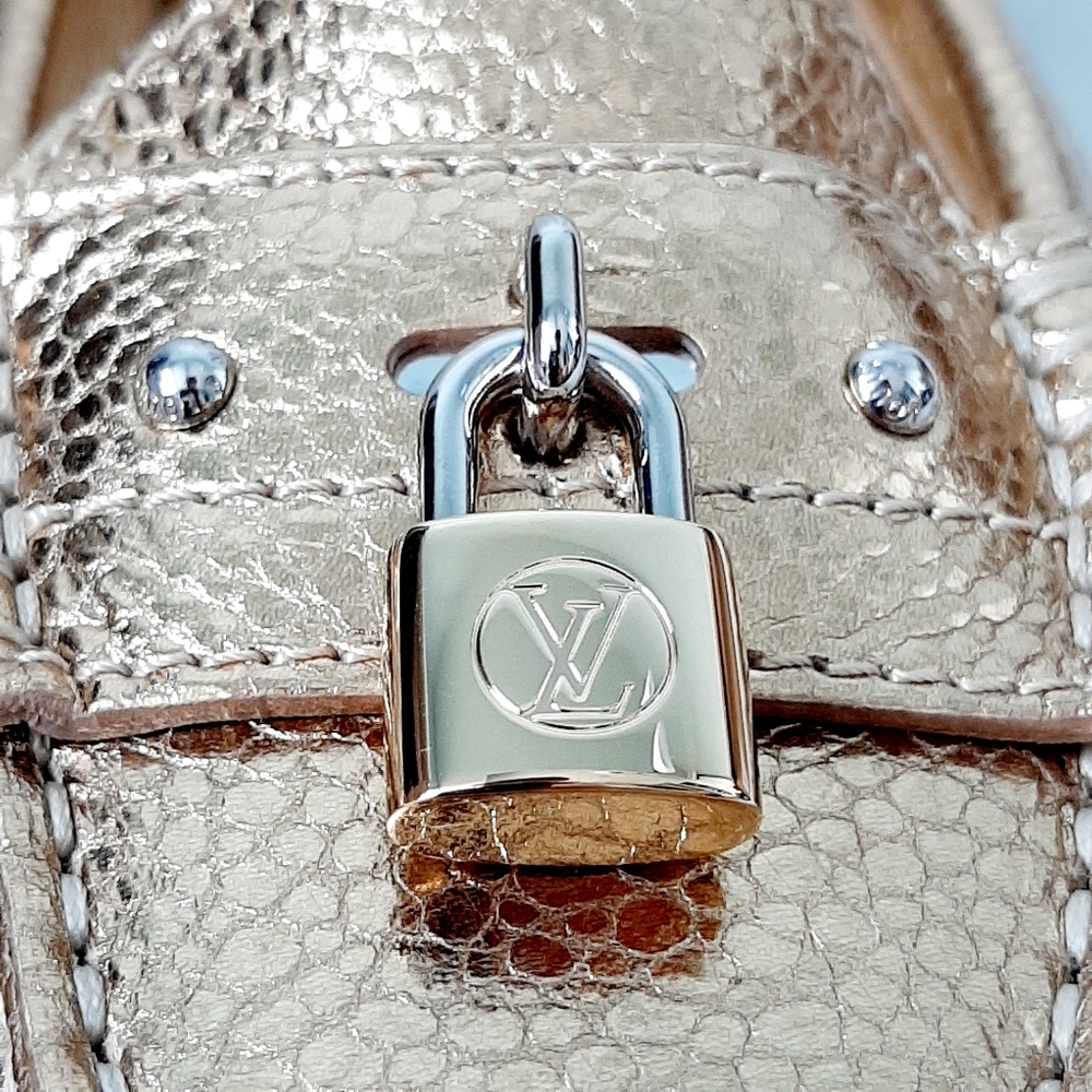 Louis Vuitton authentic NWOT gold lock loafers - Picture 5 of 9